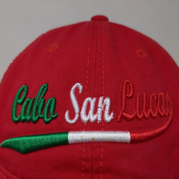 Cabo San Lucas Slideback Hat Red One Size Adjustable Embroidered Explosion Caps - Picture 4 of 10